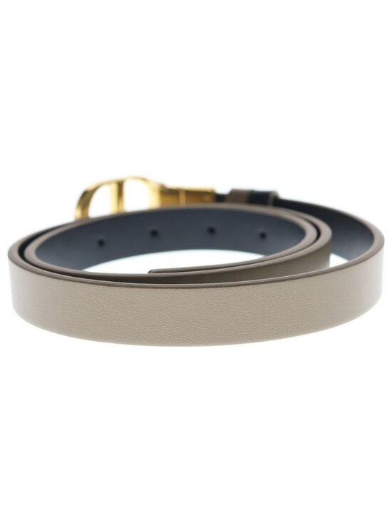 Dior CD Logo Buckle Reversible Belt Gold Leather Beige Black main image 6